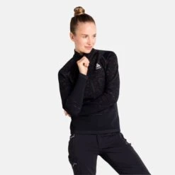 ODLO BLACKCOMB MIDLAYER 1/2 ZIP W BLACK - SPACE DYE 22 -Warm Winter Outlet Store 9 102362 midlayer 1 2 zip blackcomb black space dye 542621 60223 05