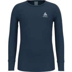 ODLO ACTIVE WARM ECO KIDS BL TOP CREW NECK L/S BLUE WING TEAL 23