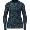 ODLO BL TOP CREW NECK LS ACTIVE WARM ECO W GRAPHIC BLUE WING TEAL 23