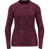 ODLO BL TOP CREW NECK LS ACTIVE WARM ECO W GRAPHIC FESTIVAL FUCHSIA 23
