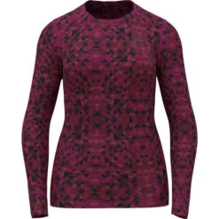 ODLO BL TOP CREW NECK LS ACTIVE WARM ECO W GRAPHIC FESTIVAL FUCHSIA 23