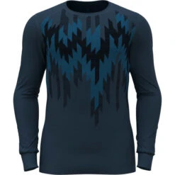 ODLO BL TOP CREW NECK LS ACTIVE WARM ECO GRAPHIC BLUE WING TEAL 23