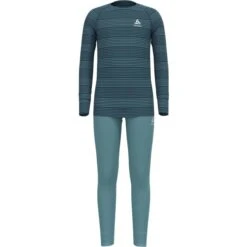 ODLO ACTIVE WARM ECO SET LONG KIDS REEF WATERS/BLUE WING TEAL 23 -Warm Winter Outlet Store 9 111723 set long active warm eco reef waters blue wing teal 159449 21017 03