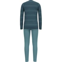 ODLO ACTIVE WARM ECO SET LONG KIDS REEF WATERS/BLUE WING TEAL 23 -Warm Winter Outlet Store 9 111723 set long active warm eco reef waters blue wing teal 159449 21017 04