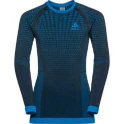 ODLO PERFORMANCE WARM KIDS BL TOP CREW NECK L/S DARK SAPPHIRE/INDIGO BUNTING 23