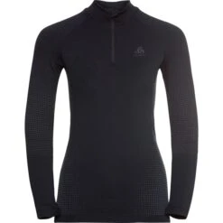 ODLO PERFORMANCE WARM ECO BL TOP TURTLE NECK L/S HALF ZIP W BLACK/NEW ODLO GRAPHITE GREY 23