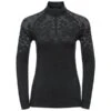 ODLO BL TOP TURTLE NECK L/S HALF ZIP KINSHIP PW 200 W BLACK MELANGE 23