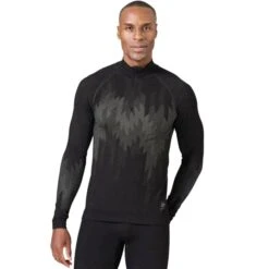 ODLO BL TOP TURTLE NECK L/S HALF ZIP KINSHIP PW 200 BLACK MELANGE 23
