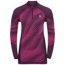 ODLO BLACKCOMB ECO BL TOP TURTLE NECK L/S HALF ZIP W FESTFUCHSIA/SPACE DYE 23