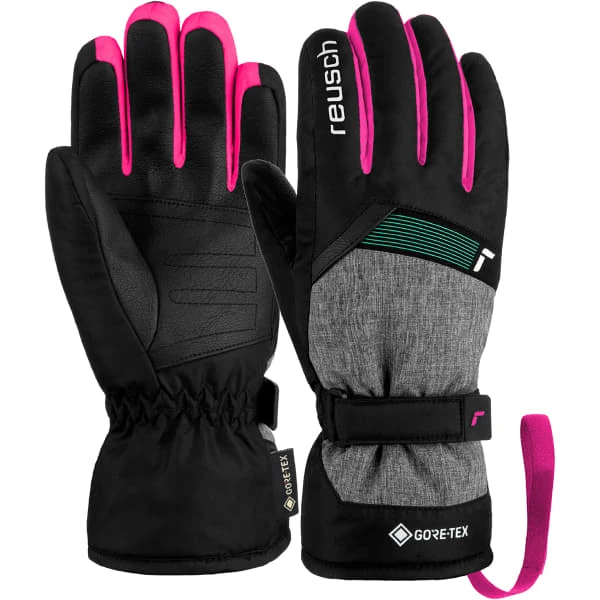 REUSCH FLASH GORE-TEX JR BLACK/BLACK MEL/PINK GLO 23 1 REUSCH FLASH GORE-TEX JR BLACK/BLACK MEL/PINK GLO 23