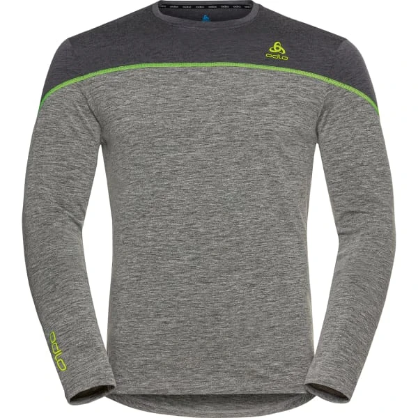 ODLO BL TOP CREW NECK L/S REVELSTOKE PW 150 GREY MELANGE/LG LIZARD 23 1 ODLO BL TOP CREW NECK L/S REVELSTOKE PW 150 GREY MELANGE/LG LIZARD 23