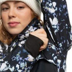 ROXY SHELTER JK TRUE BLACK BLACK FLOWERS 23 -Warm Winter Outlet Store 9 115969 shelter jk true black black flowers erjtj03370 kvj1 05