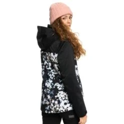 ROXY JETTY BLOCK JK TRUE BLACK BLACK FLOWERS 23 8 ROXY JETTY BLOCK JK TRUE BLACK BLACK FLOWERS 23 -Warm Winter Outlet Store 9 116016 jetty block jk true black black flowers erjtj03357 kvj1 04