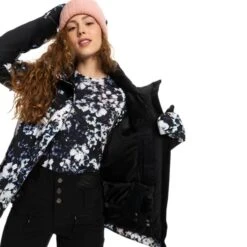 ROXY JETTY BLOCK JK TRUE BLACK BLACK FLOWERS 23 9 ROXY JETTY BLOCK JK TRUE BLACK BLACK FLOWERS 23 -Warm Winter Outlet Store 9 116016 jetty block jk true black black flowers erjtj03357 kvj1 05