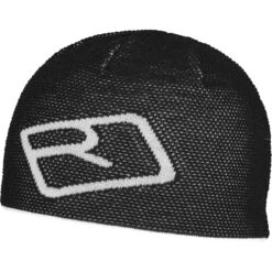 ORTOVOX MERINO LOGO KNIT BEANIE BLACK RAVEN 23