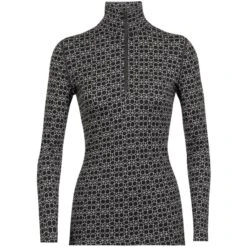 ICEBREAKER 250 VERTEX LS HALF ALPINE GEO W BLACK/SNOW 23