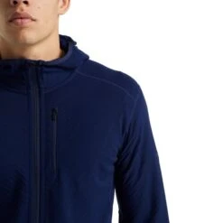 ICEBREAKER DESCENDER LS ZIP HOOD M ROYAL NAVY 23 -Warm Winter Outlet Store 9 116735 descender ls zip hood m royal navy ib104854 466 04