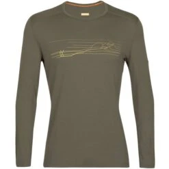 ICEBREAKER 200 OASIS LS CREWE SKI STRIPES M LODEN 23