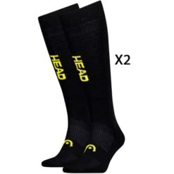 HEAD SKI GRAPHIC KNEEHIGH 2 PAIR BLACK YELLOW 23