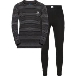 ODLO ACTIVE WARM ECO SET LONG KIDS BLACK/GREY MELANGE 23
