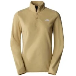 THE NORTH FACE W 100 GLACIER 1/4 ZIP KHAKI STONE 23