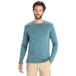 ICEBREAKER MERINO M SPHERE II LS TEE GREEN GLORY HTHR 23 -Warm Winter Outlet Store 9 124863 ib0a56d8793 03