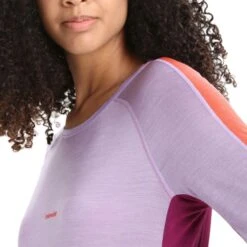 ICEBREAKER MERINO W 125 ZONEKNIT LS CREWE PURPLE GAZE/GO BERRY/CB 23 -Warm Winter Outlet Store 9 124889 ib0a56h4823 06