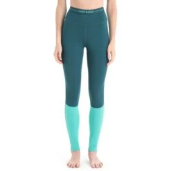 ICEBREAKER MERINO W ZONEKNIT 200 LEGGINGS GREEN GLORY/FRESH/CB 23 -Warm Winter Outlet Store 9 124893 ib0a56he840 03