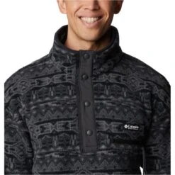 COLUMBIA M HELVETIA 1/2 SNAP FLEE BLACK 80S STRIP 23 -Warm Winter Outlet Store 9 128107 1889853 015 05