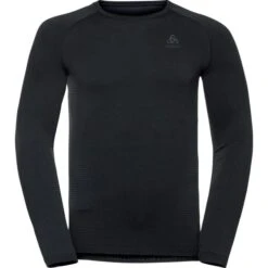 ODLO PERFORMANCE WARM ECO BL TOP CREW NECK L/S BLK - NEW ODLO GR GREY 23