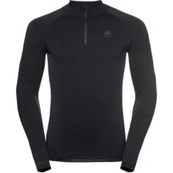 ODLO PERFORMANCE WARM ECO BL TOP TURTLE NECK L/S HALF ZIP BLK/NEW ODLO GRAPH GREY 23