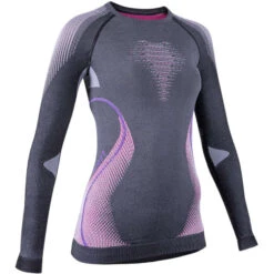 UYN LADY EVOLUTYON UW SHIRT LG SL MELANGE ANTHRACITE MELANGE/RASPBERRY/PURPLE 22 -Warm Winter Outlet Store 9 76378 u100019 g980 03