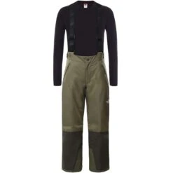 THE NORTH FACE Y SNOWQUEST SUSPENDER PANT BURNT OLIVE GRN 22