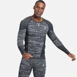 ODLO BLACKCOMB ECO BL TOP CREW NECK L/S BLACK SPACE DYE 23 -Warm Winter Outlet Store 9 95365 blackcomb eco bl top crew neck l s black space dye 188562 60223 04