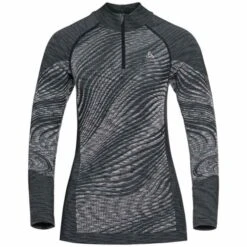 ODLO BLACKCOMB ECO BL TOP TURTLE NECK L/S HALF ZIP W BLACK SPACE DYE 23