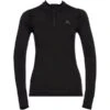 ODLO MERINO 200 BL TOP TURTLE NECK L/S HALF ZIP W BLACK - BLACK 23