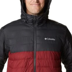 COLUMBIA POWDER LITE HOODED JKT RED JASPER SHARK 22 -Warm Winter Outlet Store 9 95842 powder lite hooded jacket red jasper shark 1693931 667 03